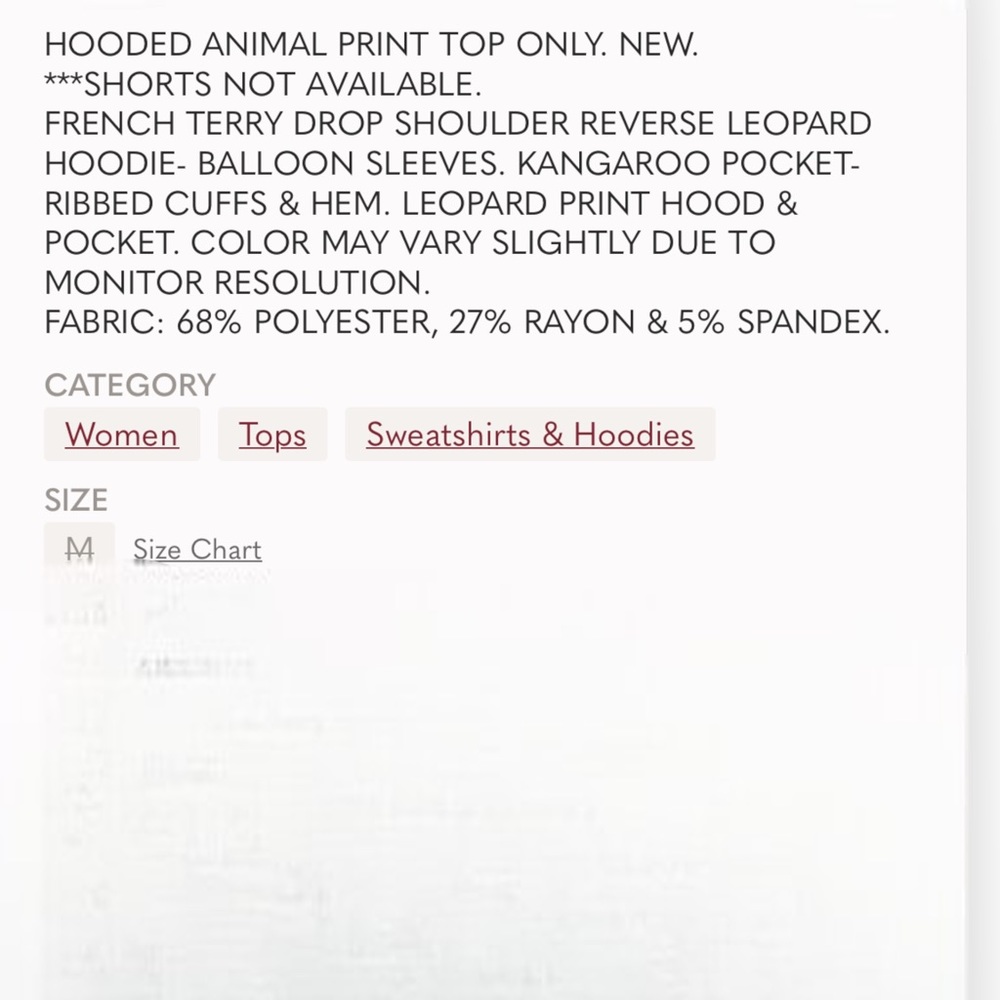 HOODED ANIMAL PRINT TOP - Picture 6 of 6